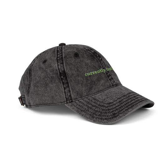 "currently buffering" embroidered vintage washed dad hat, photo 2
