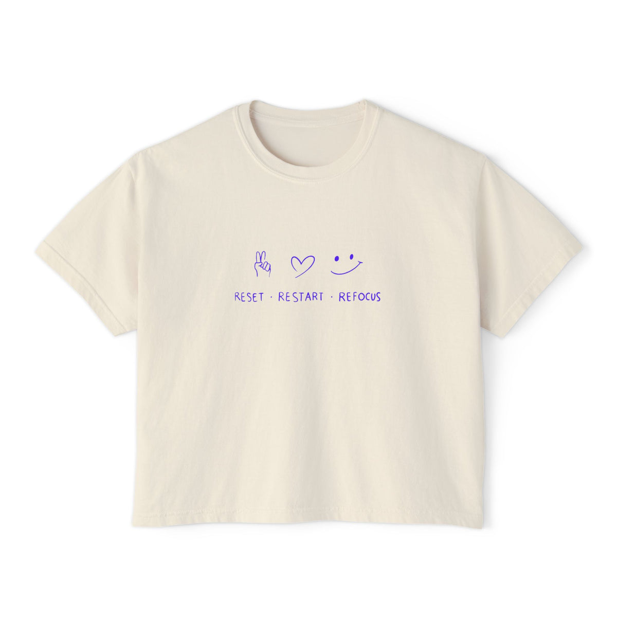 Reset Restart Reboot minimal graphic crop tee for women, photo 2