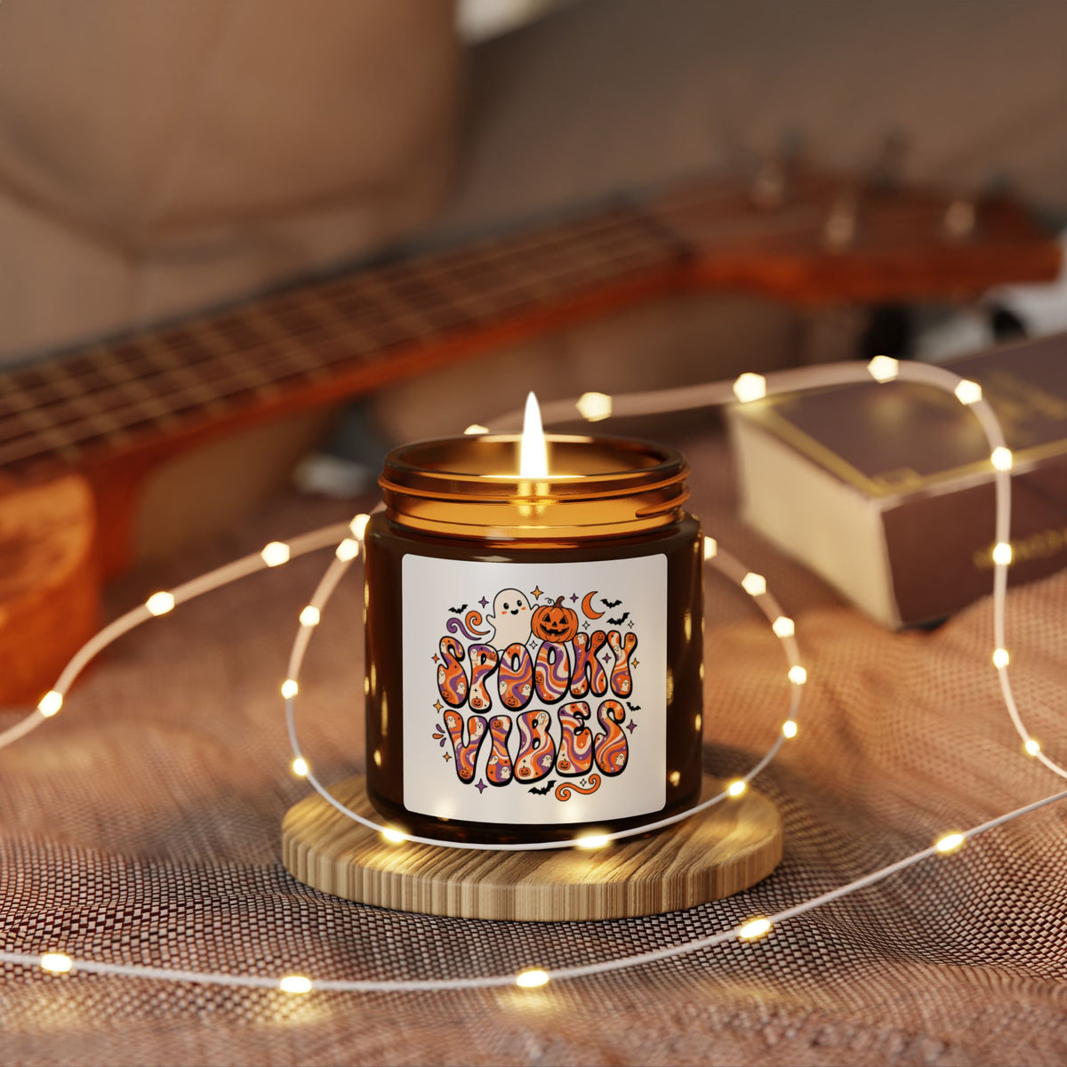 Spooky Vibes Halloween Soy Candle in Amber Jar - image 3