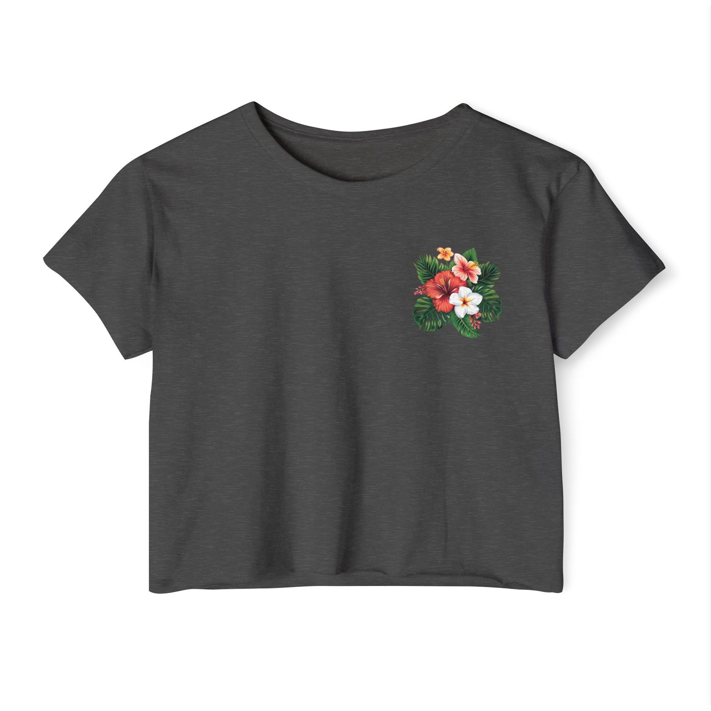 Floral Tropical Crop Top — Women's Festival Pocket Tee