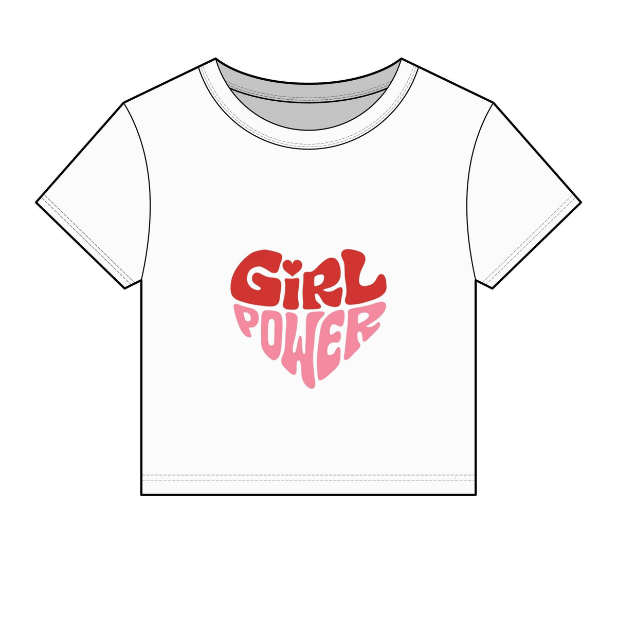 Girl Power retro heart baby tee