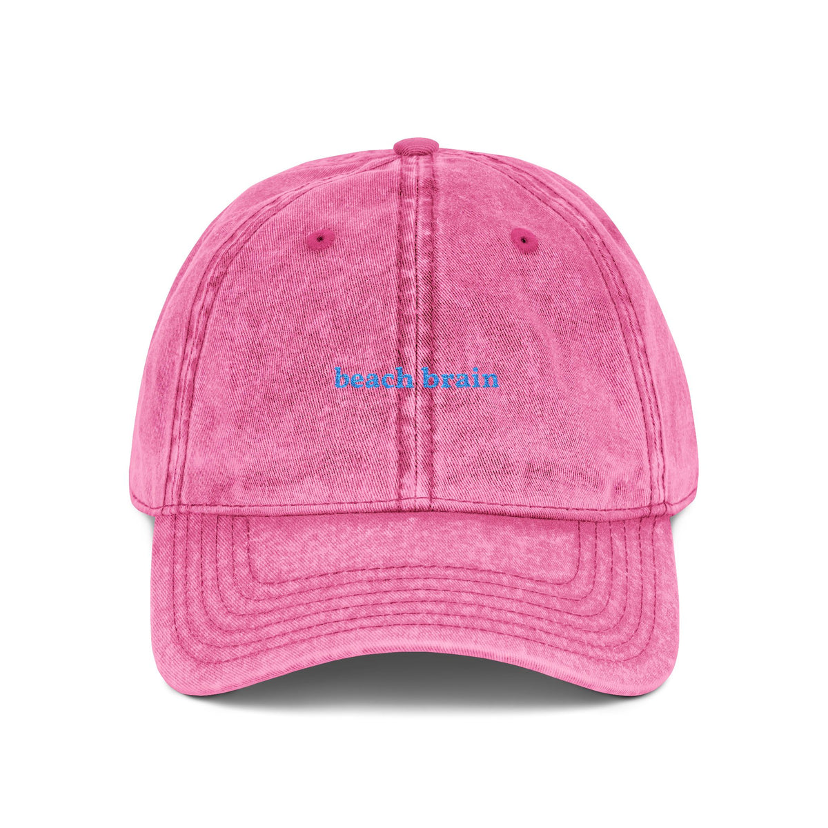 "beach brain" embroidered vintage washed dad hat