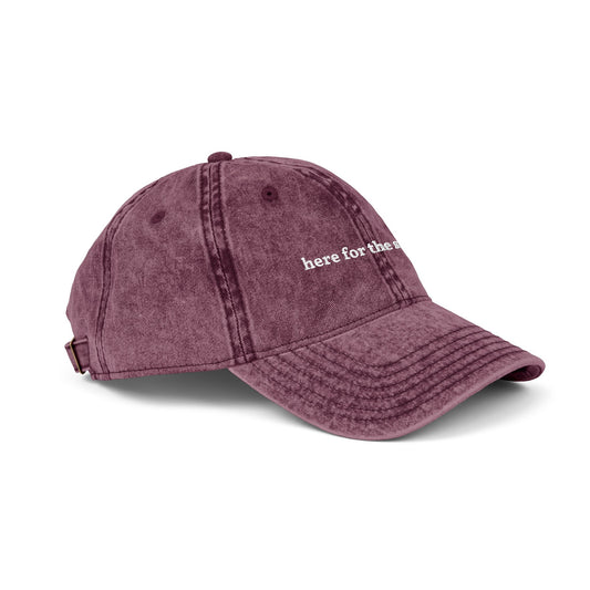 "here for the snacks" embroidered vintage washed dad hat, photo 2