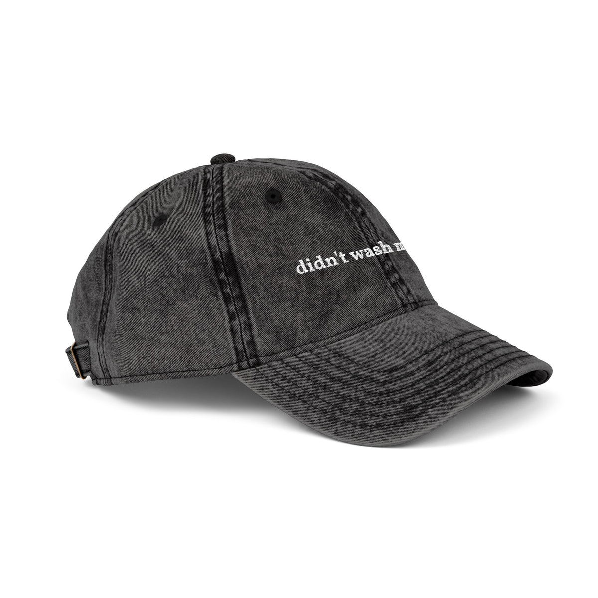 "didn't wash my hair" embroidered vintage washed dad hat, photo 2