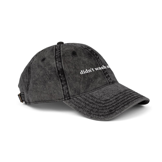 "didn't wash my hair" embroidered vintage washed dad hat, photo 2