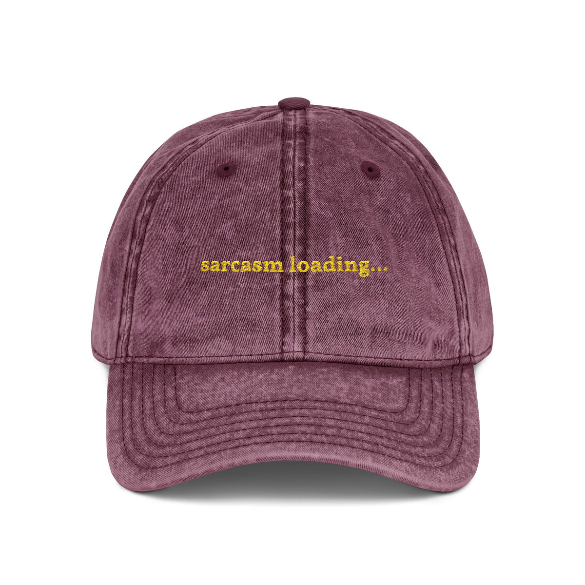 "sarcasm loading..." embroidered vintage washed dad hat