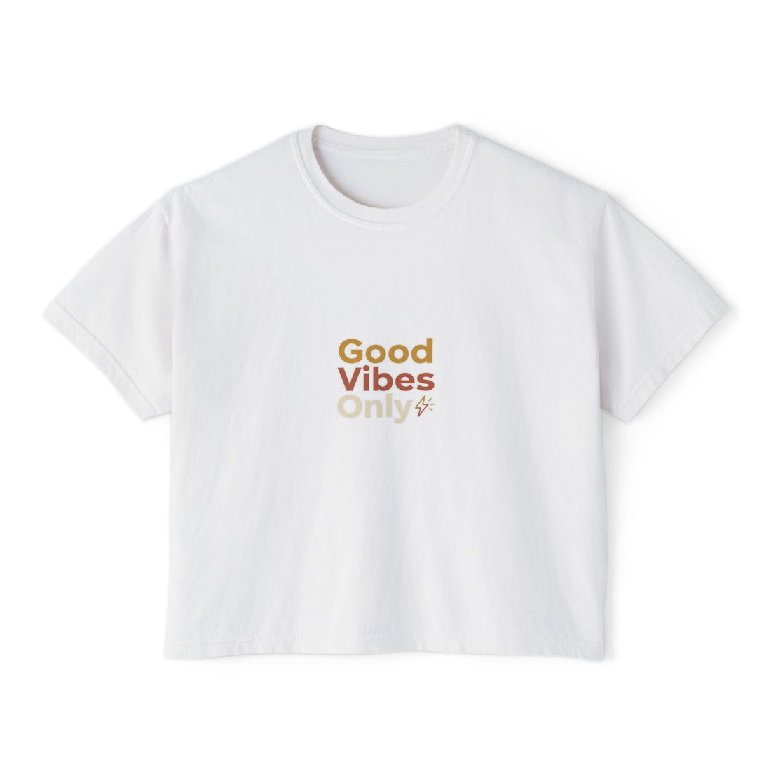 Good Vibes Only boxy crop tee flat lay