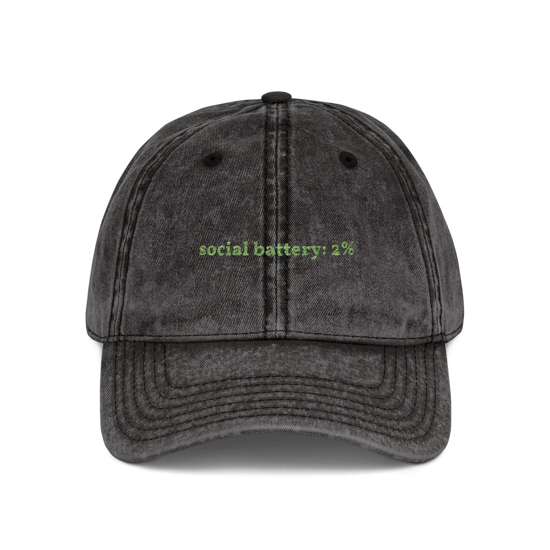 Funny social battery 2% embroidered dad hat, a Christmas gift idea for her