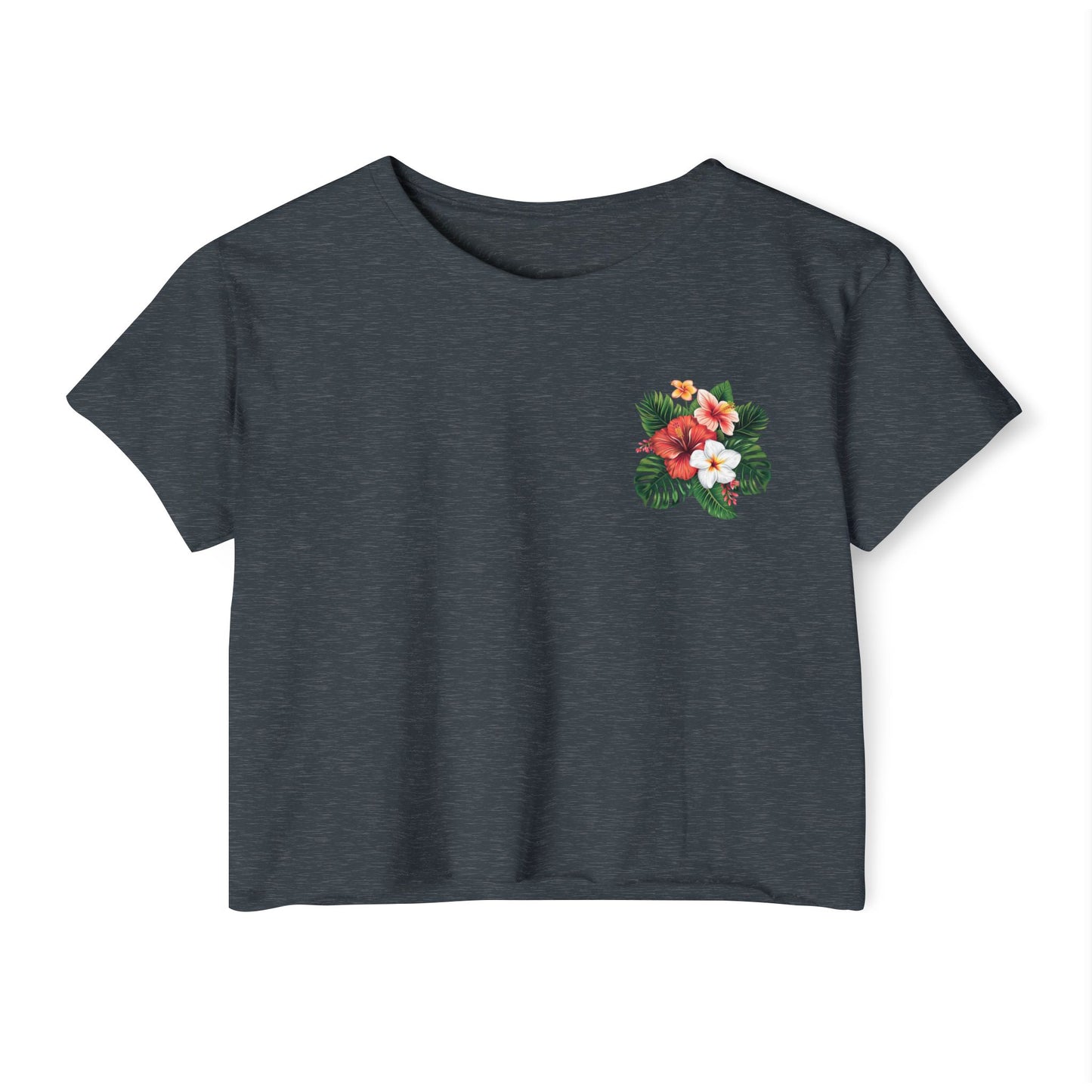 Floral Tropical Crop Top — Women's Festival Pocket Tee