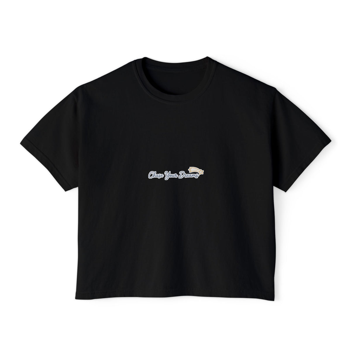 Boxy Tee — Chase Your Dreams Graphic, Casual Women's Crop Top