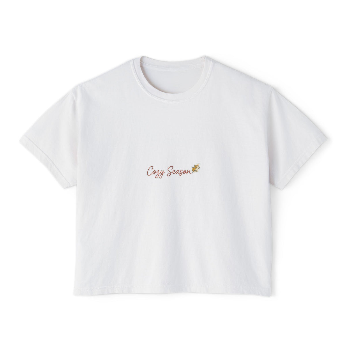 Boxy Tee — Cozy Season Graphic, Casual Women's Crop Top
