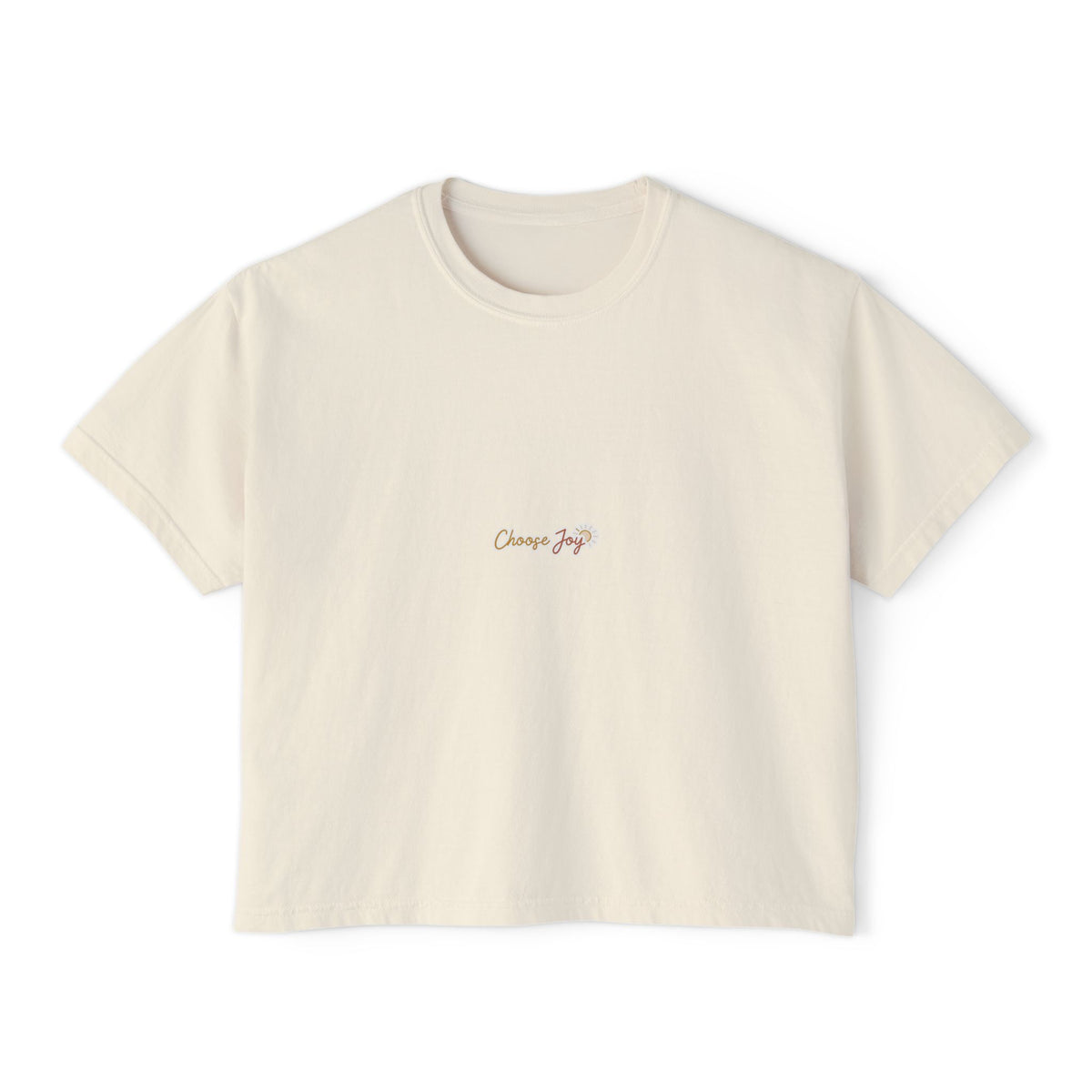 Boxy Tee — Choose Joy Graphic, Casual Women's Crop Top