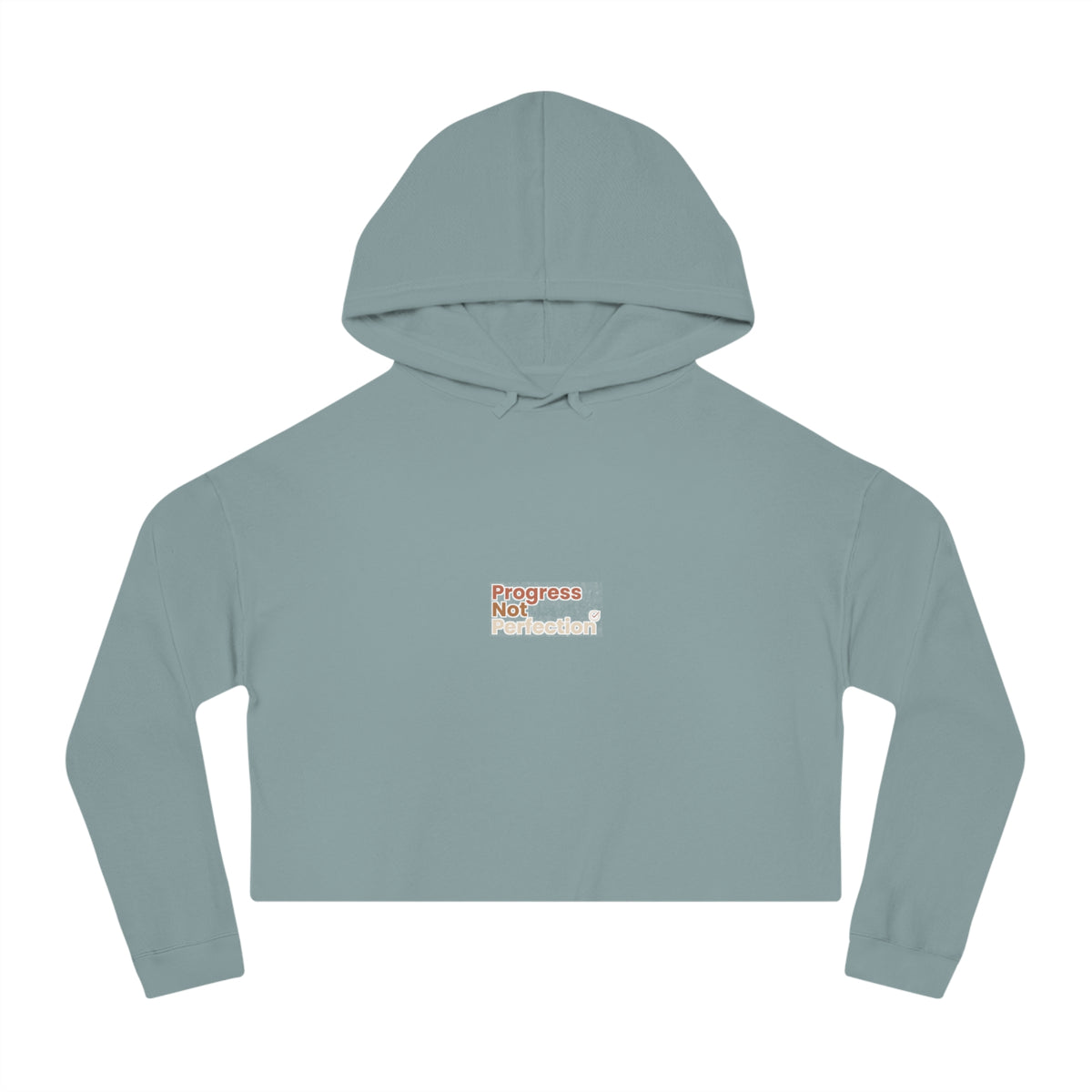Cropped Hoodie — Progress Not Perfection Graphic, Cozy Women's Crop Top