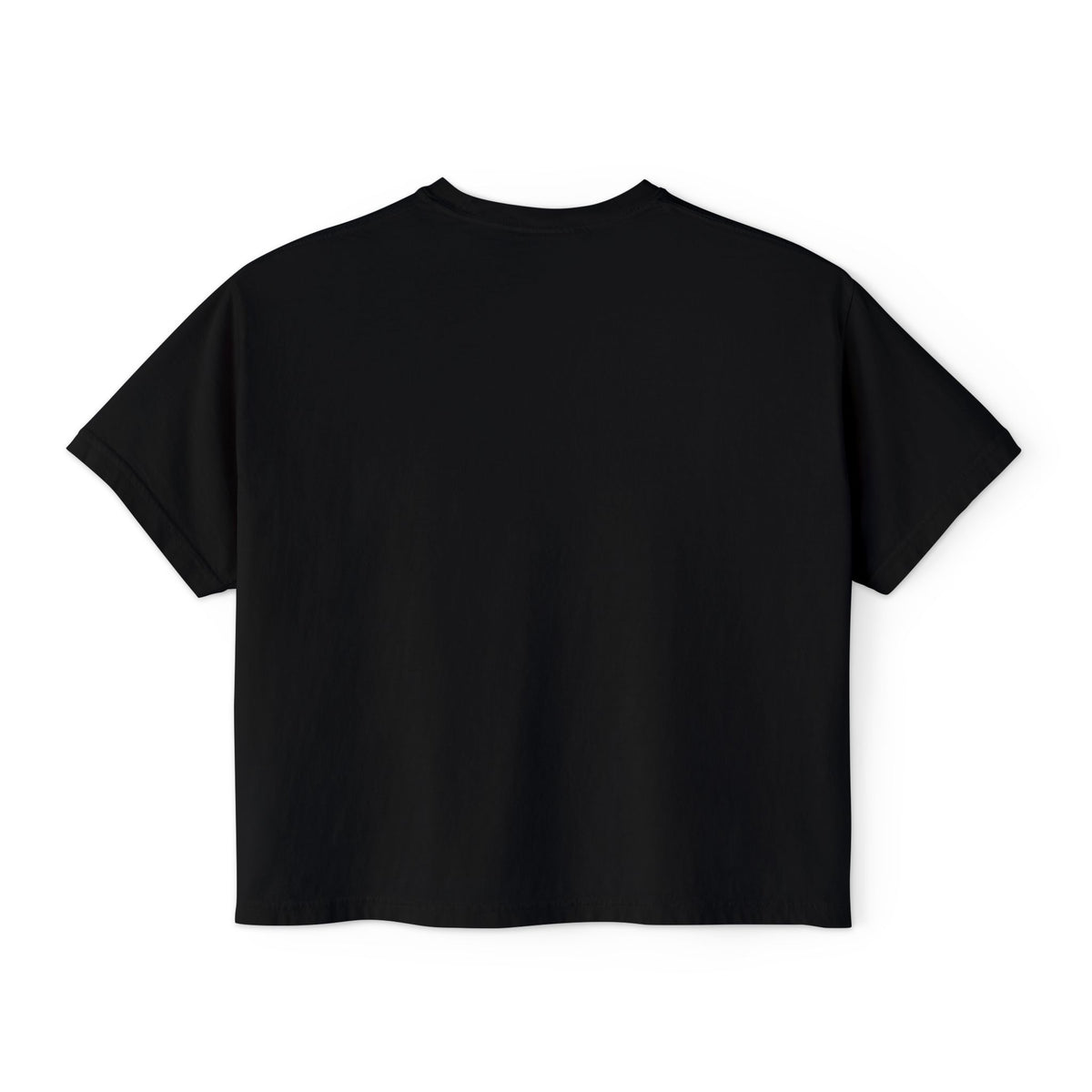 LOVE Red Typography Boxy Tee — Women's Graphic Shirt (romantic, edgy heart design)