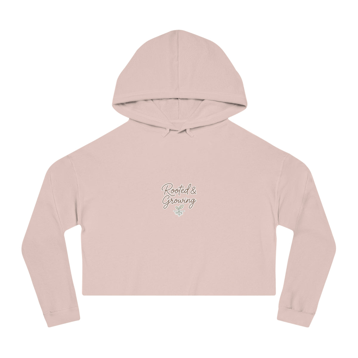 Cropped Hoodie — Rooted and Growing Graphic, Cozy Women's Crop Top