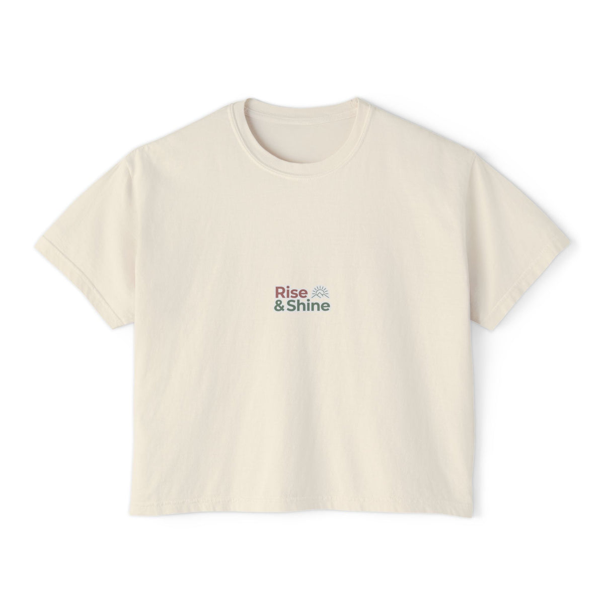 Boxy Tee — Rise and Shine Graphic, Casual Women's Crop Top