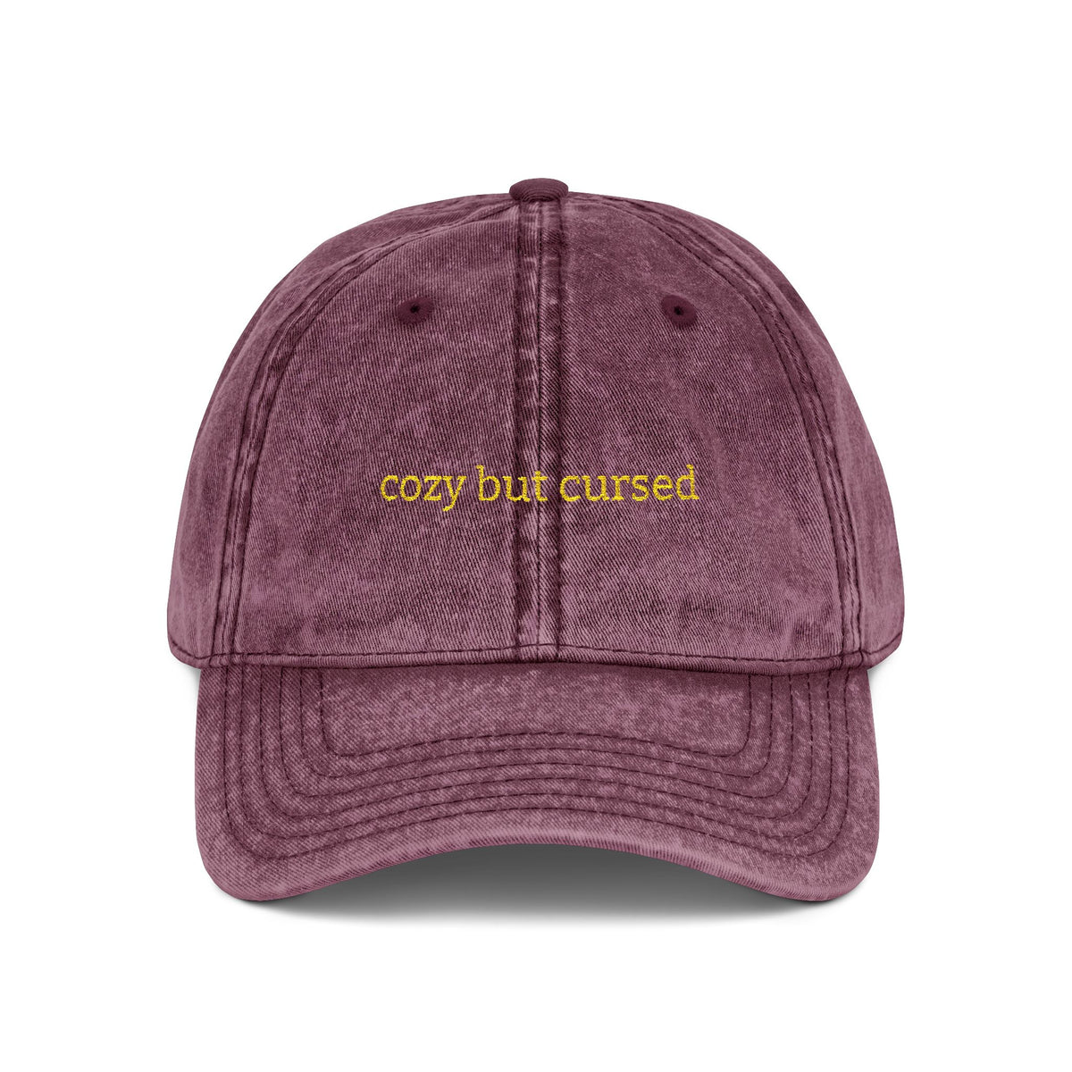 cozy but cursed Embroidered Vintage Dad Hat - image 1