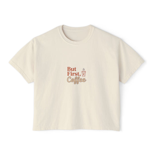 But First, Coffee cup graphic crop tee for women, photo 2