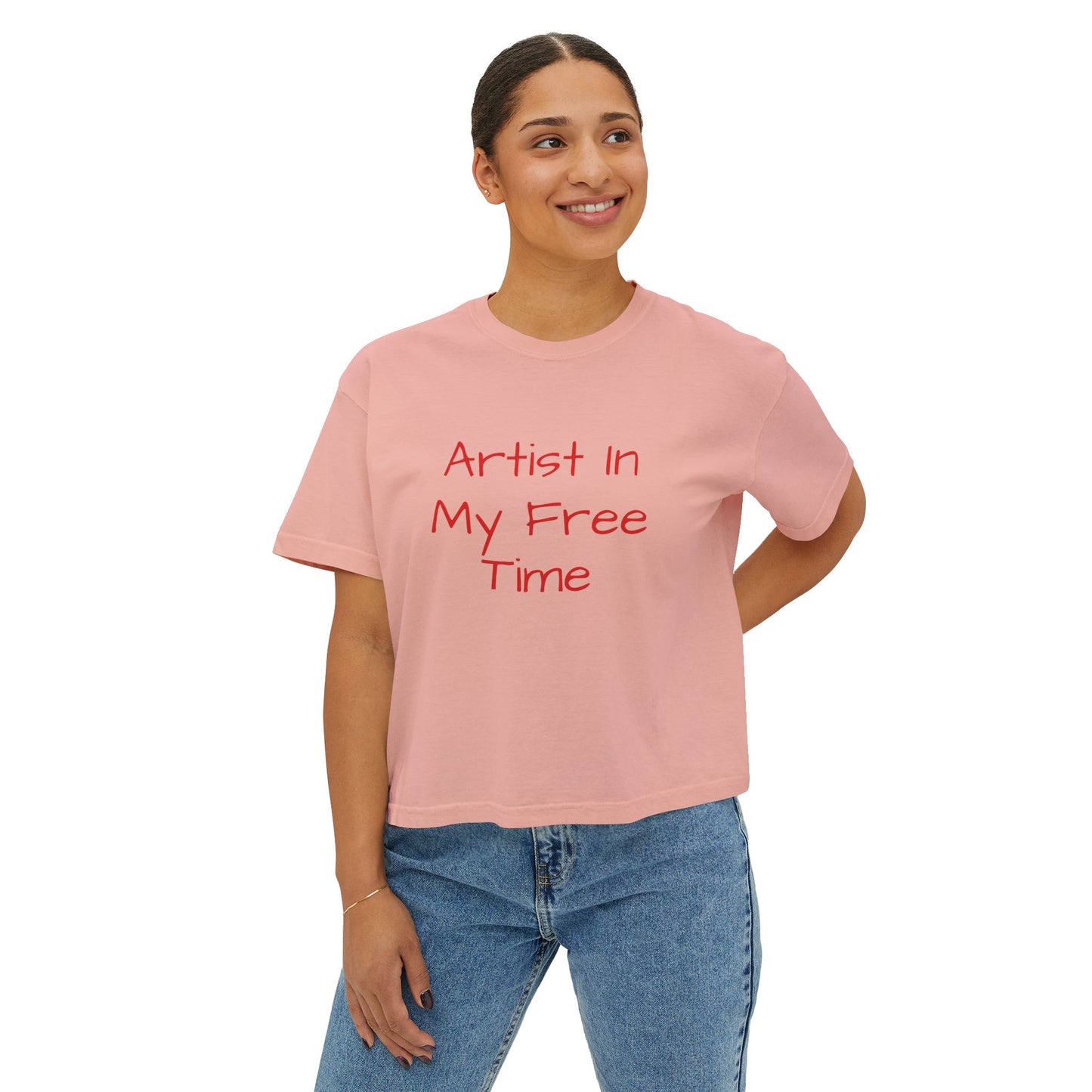Artist In My Free Time Women's Boxy Tee — Casual Graphic Crop Top for Creative Women