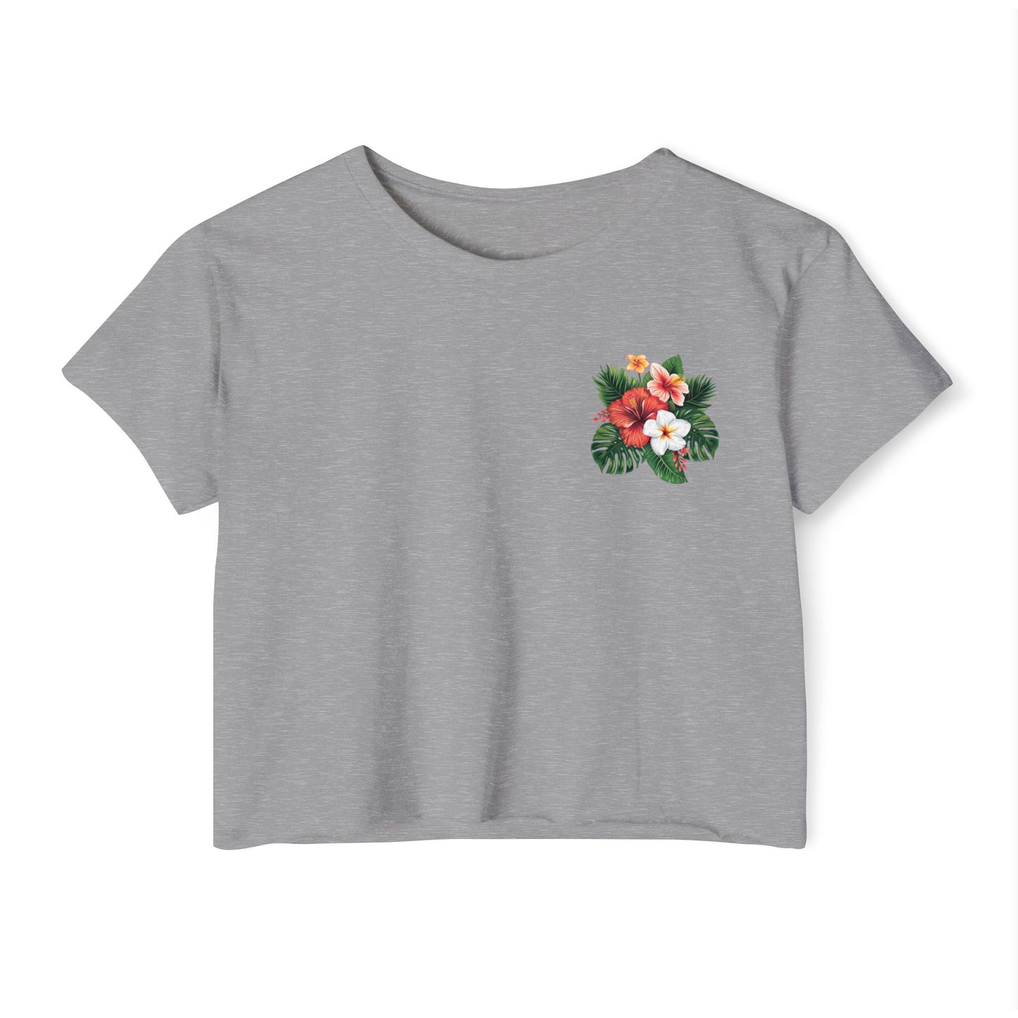 Floral Tropical Crop Top — Women's Festival Pocket Tee
