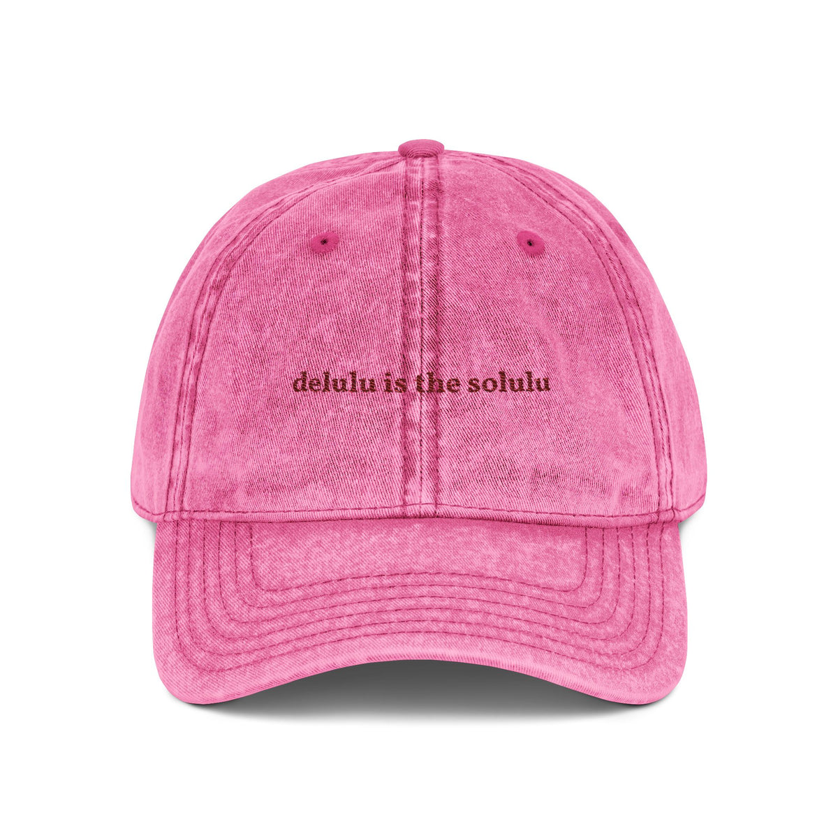 "delulu is the solulu" embroidered vintage washed dad hat