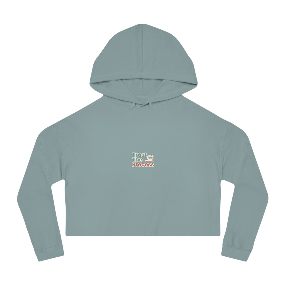 Cropped Hoodie — Trust The Process Graphic, Cozy Women's Crop Top