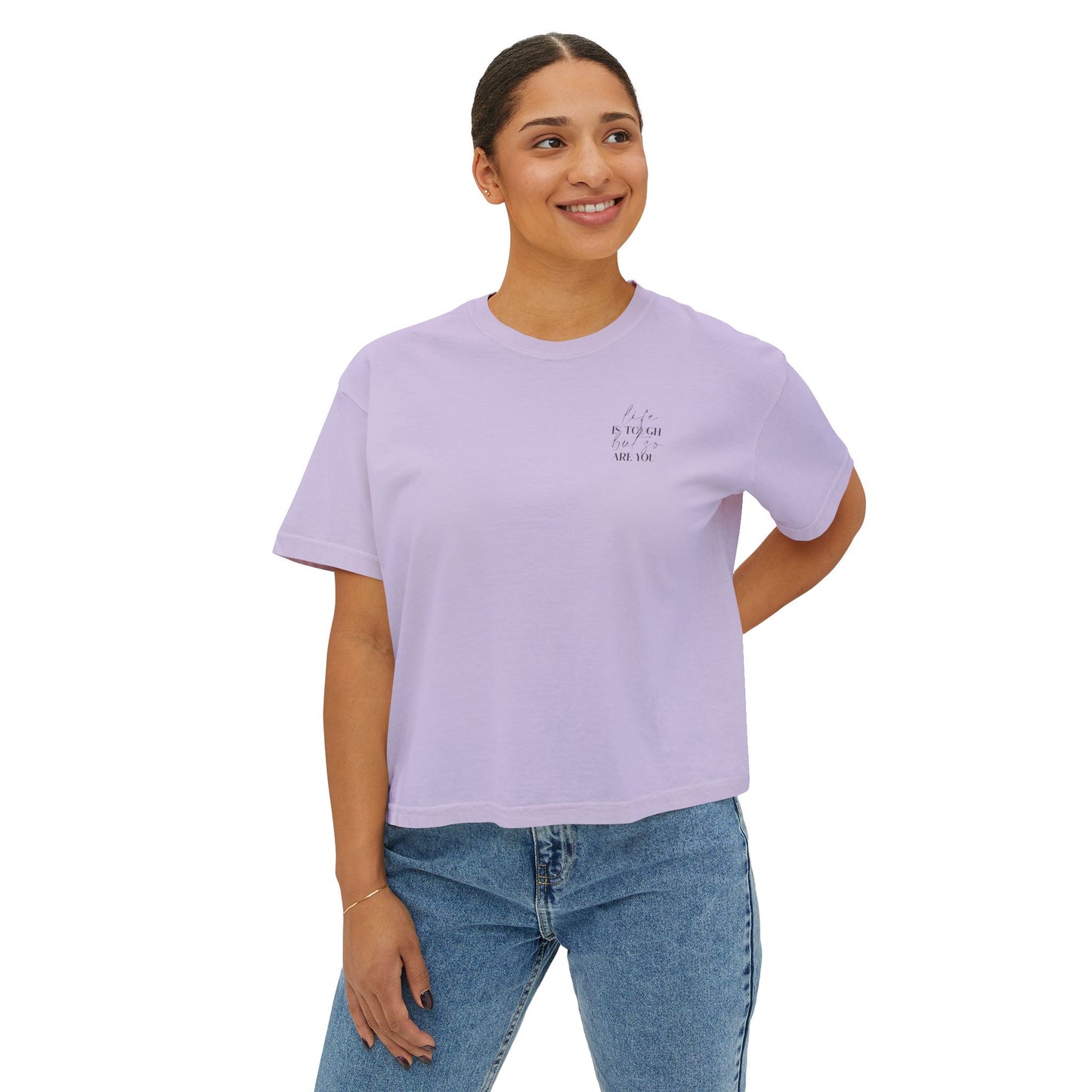 Boxy Tee — 'be kinder to yourself' Minimal Script Cropped T-Shirt