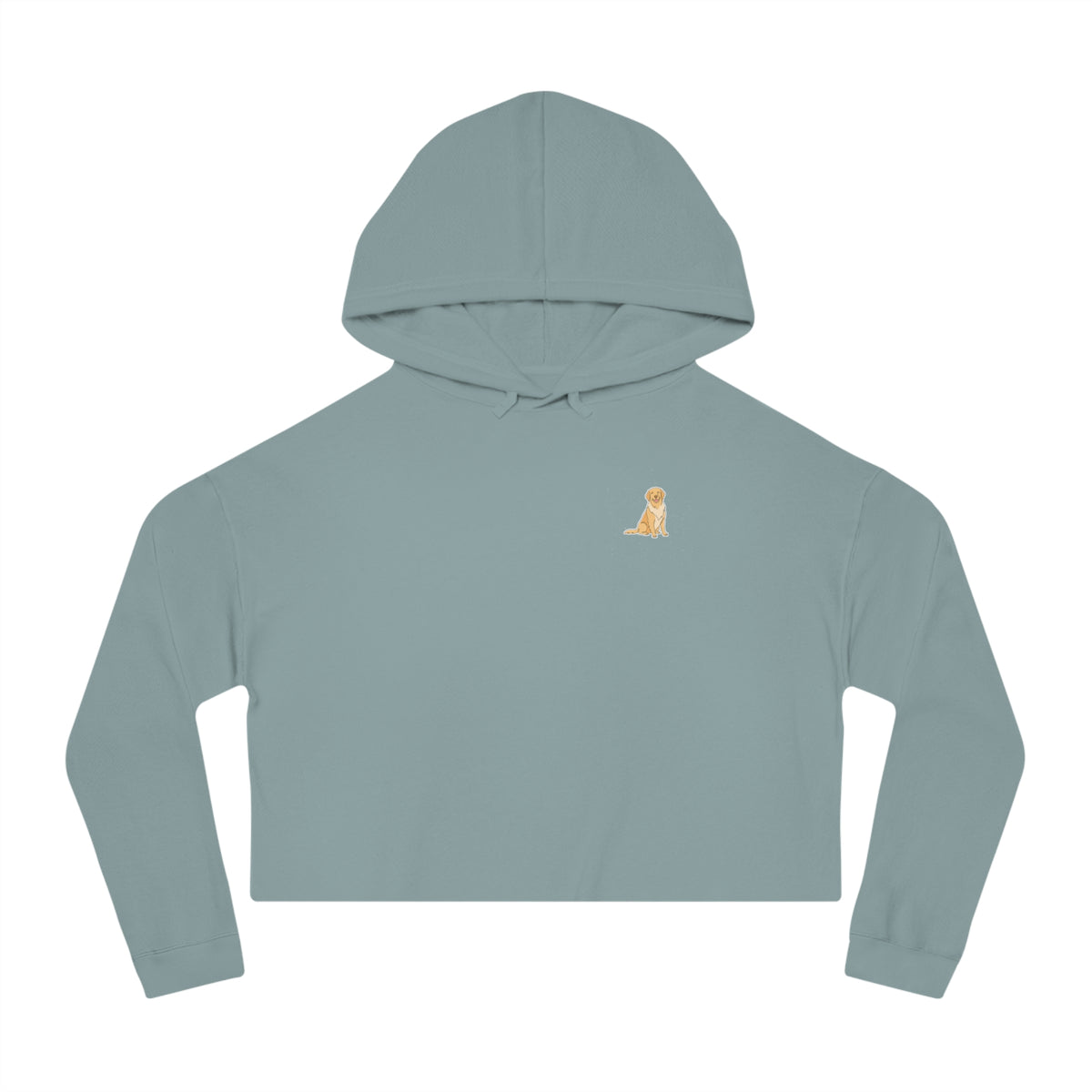 Copy of Cropped Hoodie — Minimal Dachshund Line Art Chest Graphic, Cozy Women's Crop Top