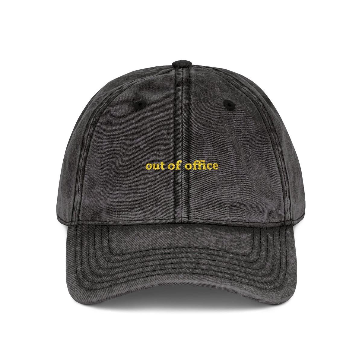 "out of office" embroidered vintage washed dad hat