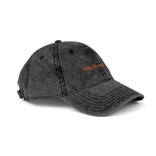 black cat club Embroidered Vintage Dad Hat - image 2