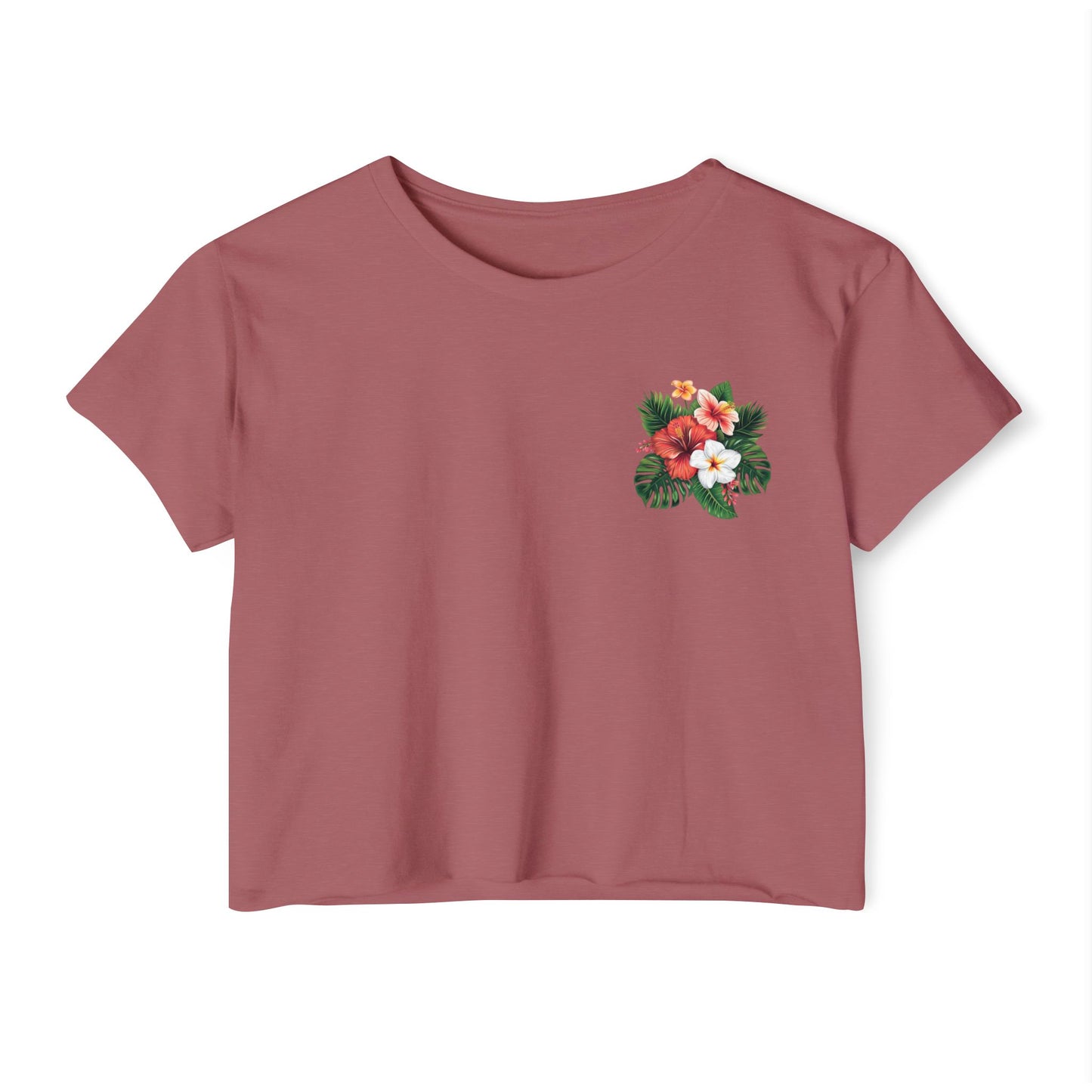 Floral Tropical Crop Top — Women's Festival Pocket Tee