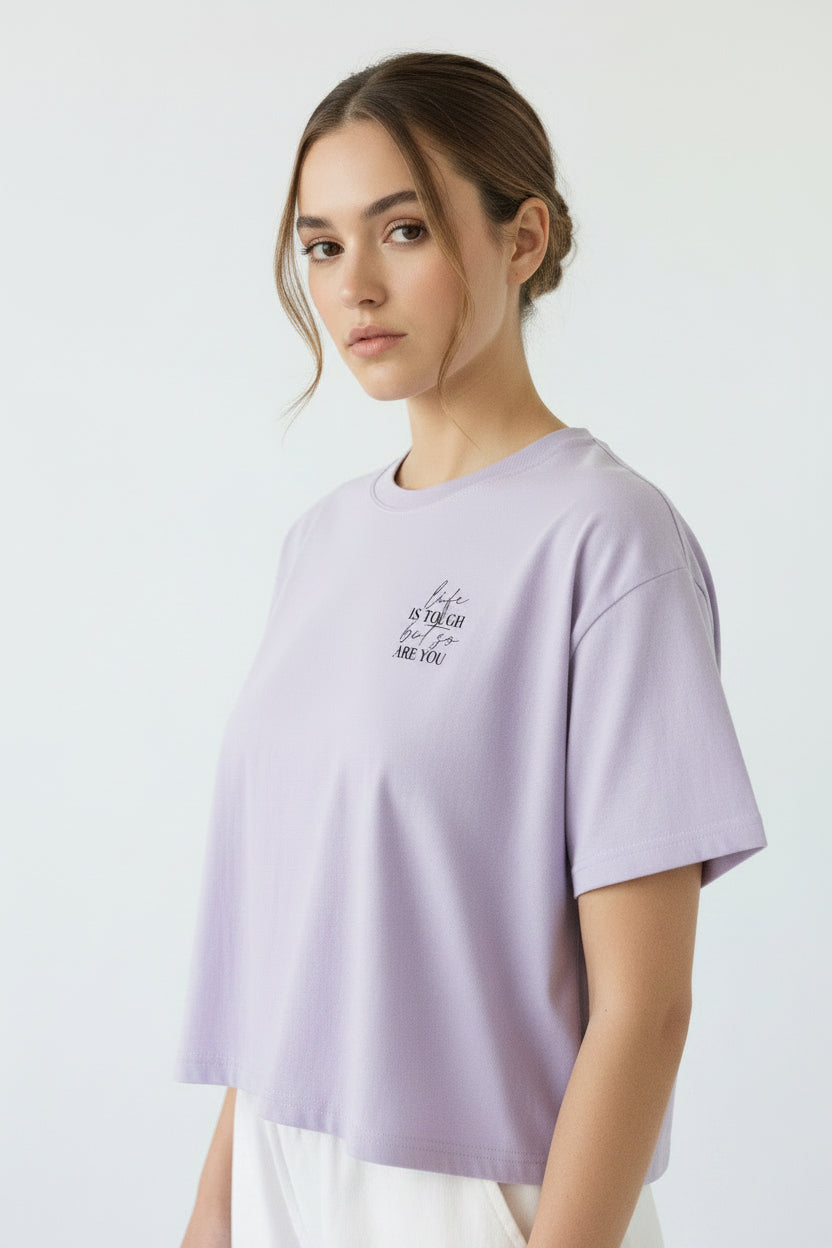 Boxy Tee — 'be kinder to yourself' Minimal Script Cropped T-Shirt