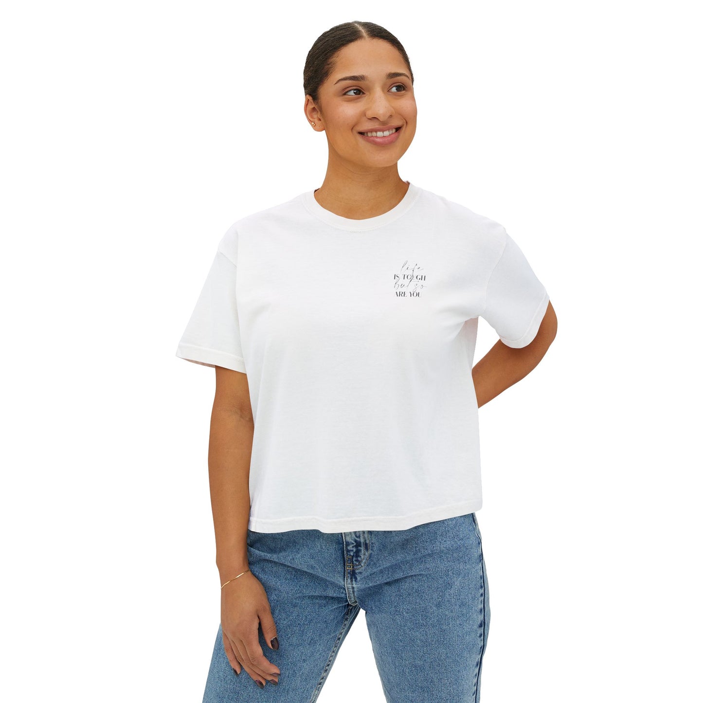 Boxy Tee — 'be kinder to yourself' Minimal Script Cropped T-Shirt