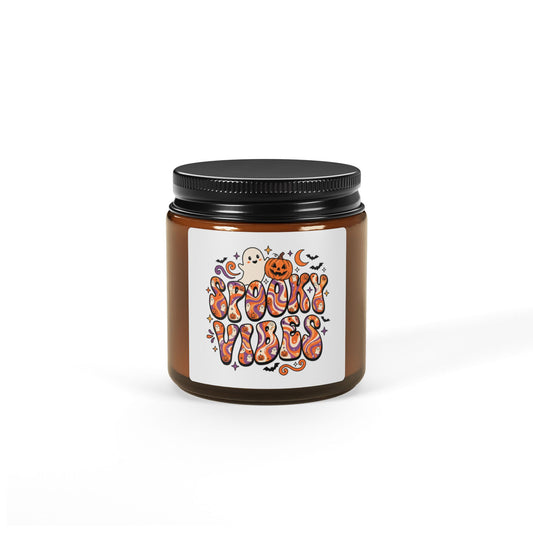 Spooky Vibes Halloween Soy Candle in Amber Jar - image 1