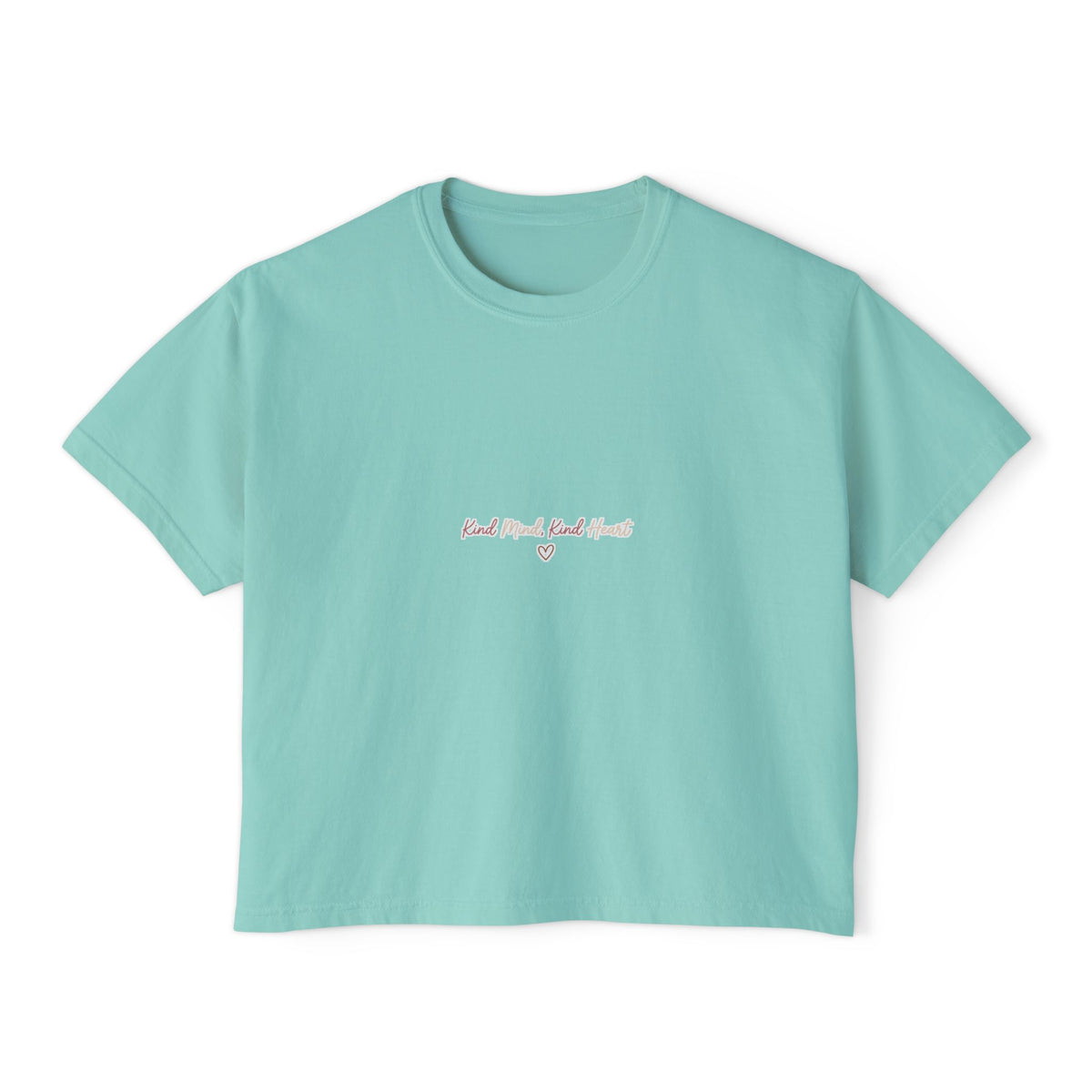 Boxy Tee — Kind Mind Kind Heart Graphic, Casual Women's Crop Top