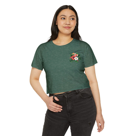 Floral Tropical Crop Top — Women's Festival Pocket Tee