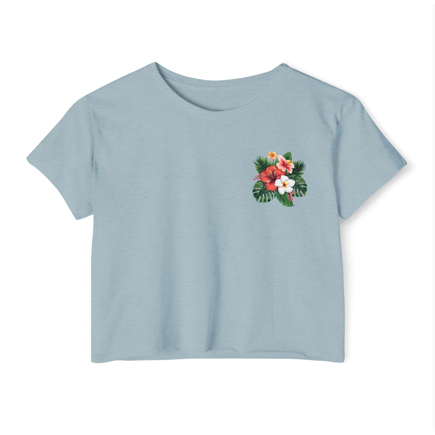 Floral Tropical Crop Top — Women's Festival Pocket Tee