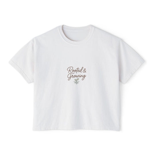 Boxy Tee — Rooted and Growing Graphic, Casual Women's Crop Top