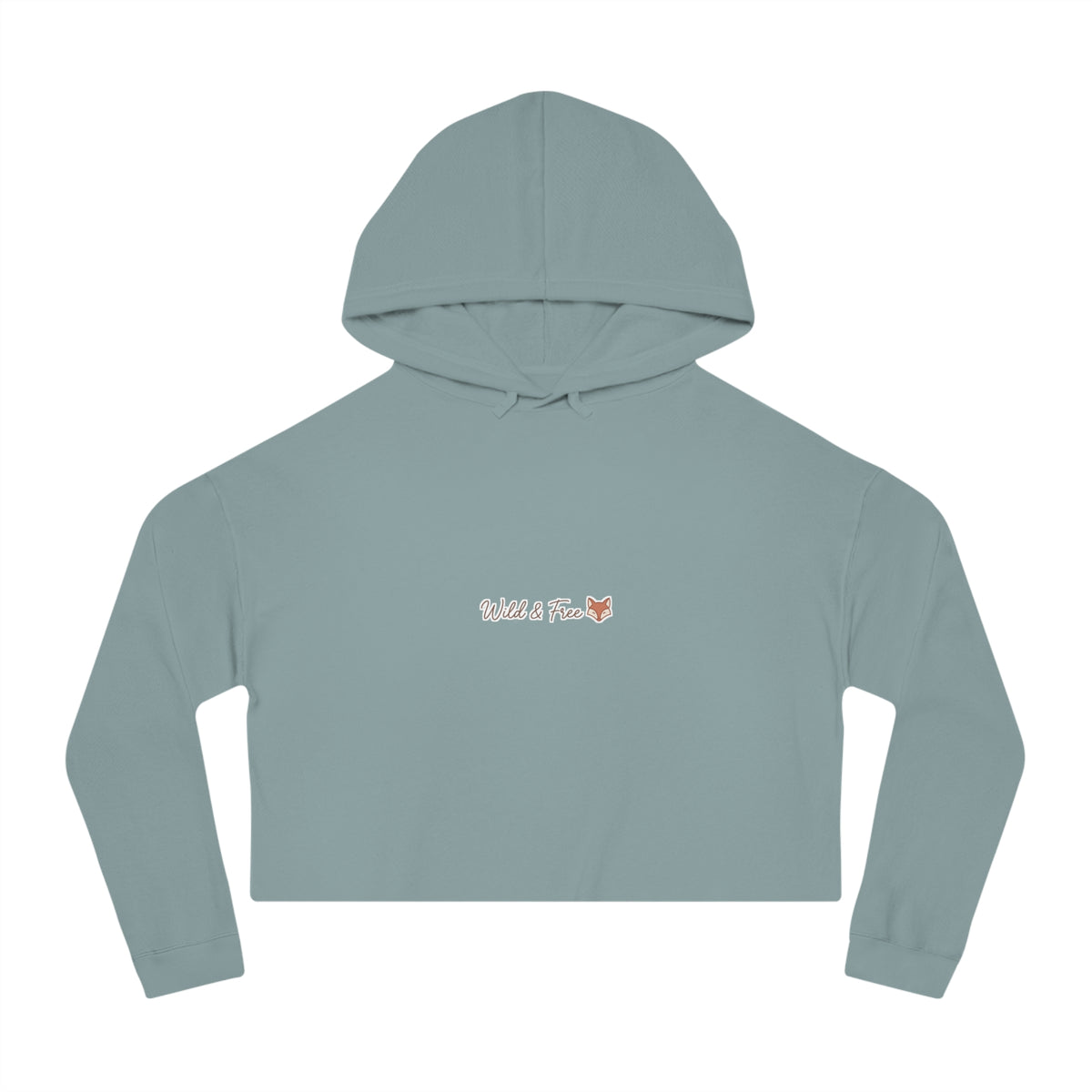 Cropped Hoodie — Wild and Free Fox Graphic, Cozy Women's Crop Top