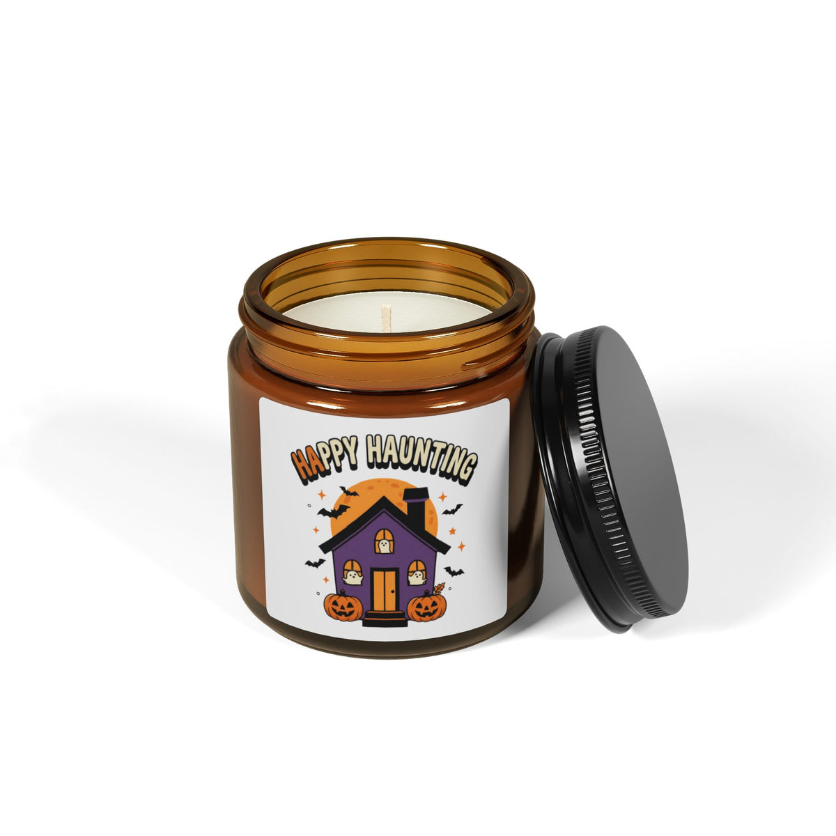 Happy Haunting Halloween Soy Candle in Amber Jar - image 2