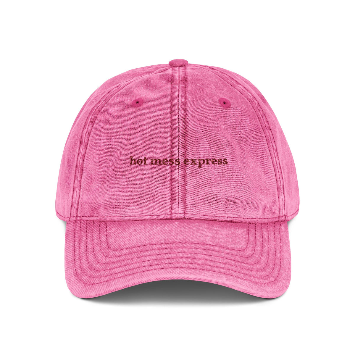 "hot mess express" embroidered vintage washed dad hat