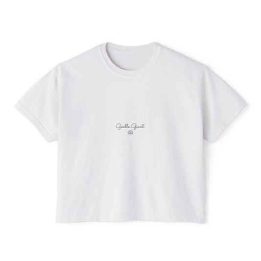 Boxy Tee — Gentle Giant Elephant Graphic, Casual Women's Crop Top