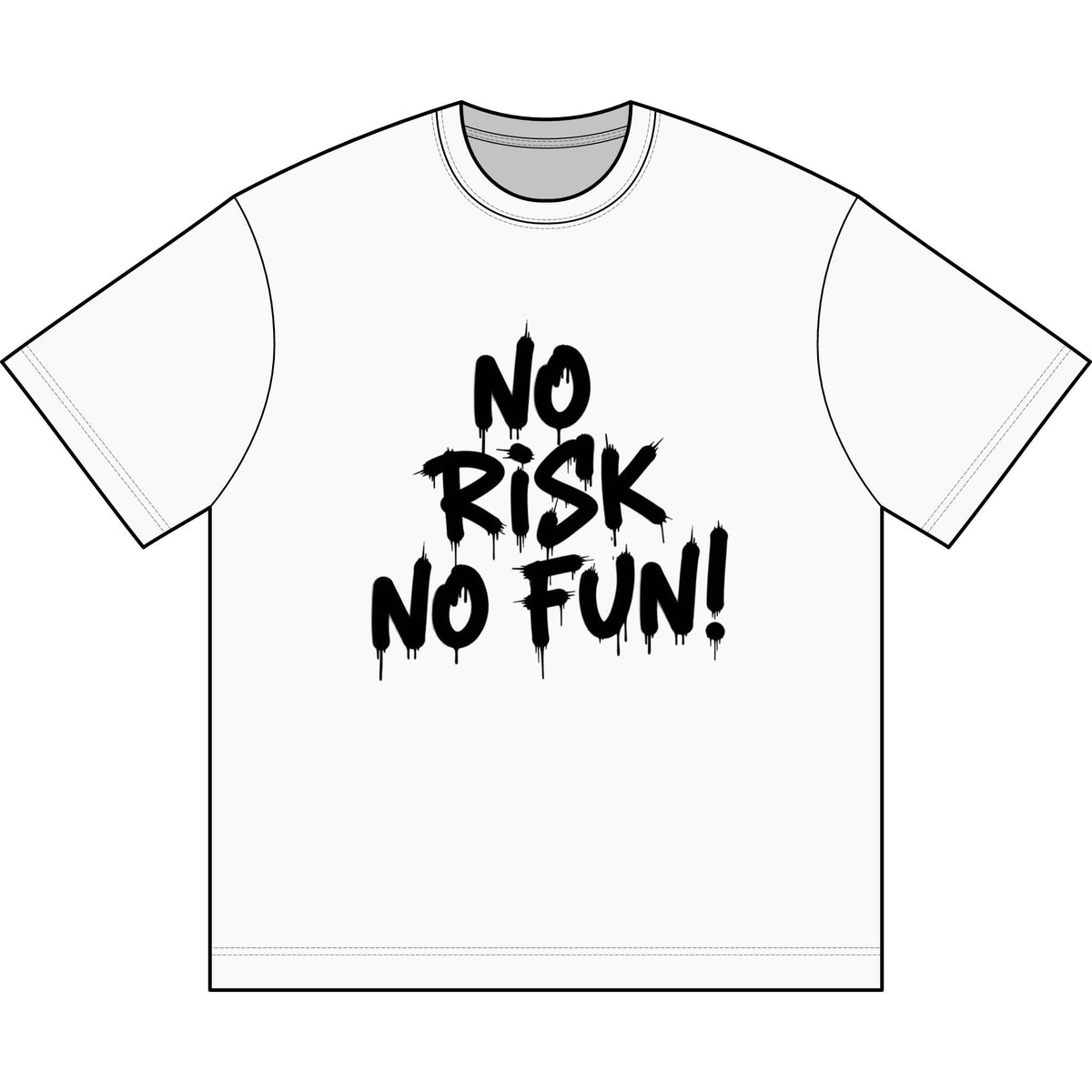 No Risk No Fun T-Shirt — Men's Graphic Box Tee