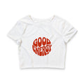 Good Energy Crop Tee — Retro Red Graphic Women’s Crop Top