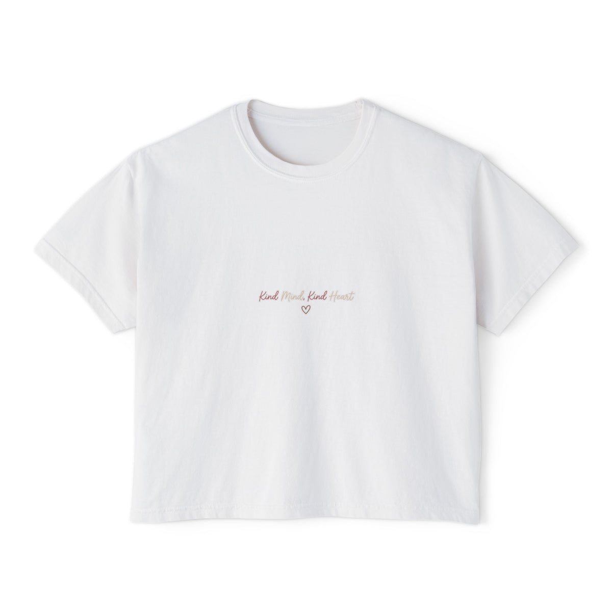 Boxy Tee — Kind Mind Kind Heart Graphic, Casual Women's Crop Top