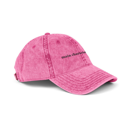 "main character energy" embroidered vintage washed dad hat, photo 2