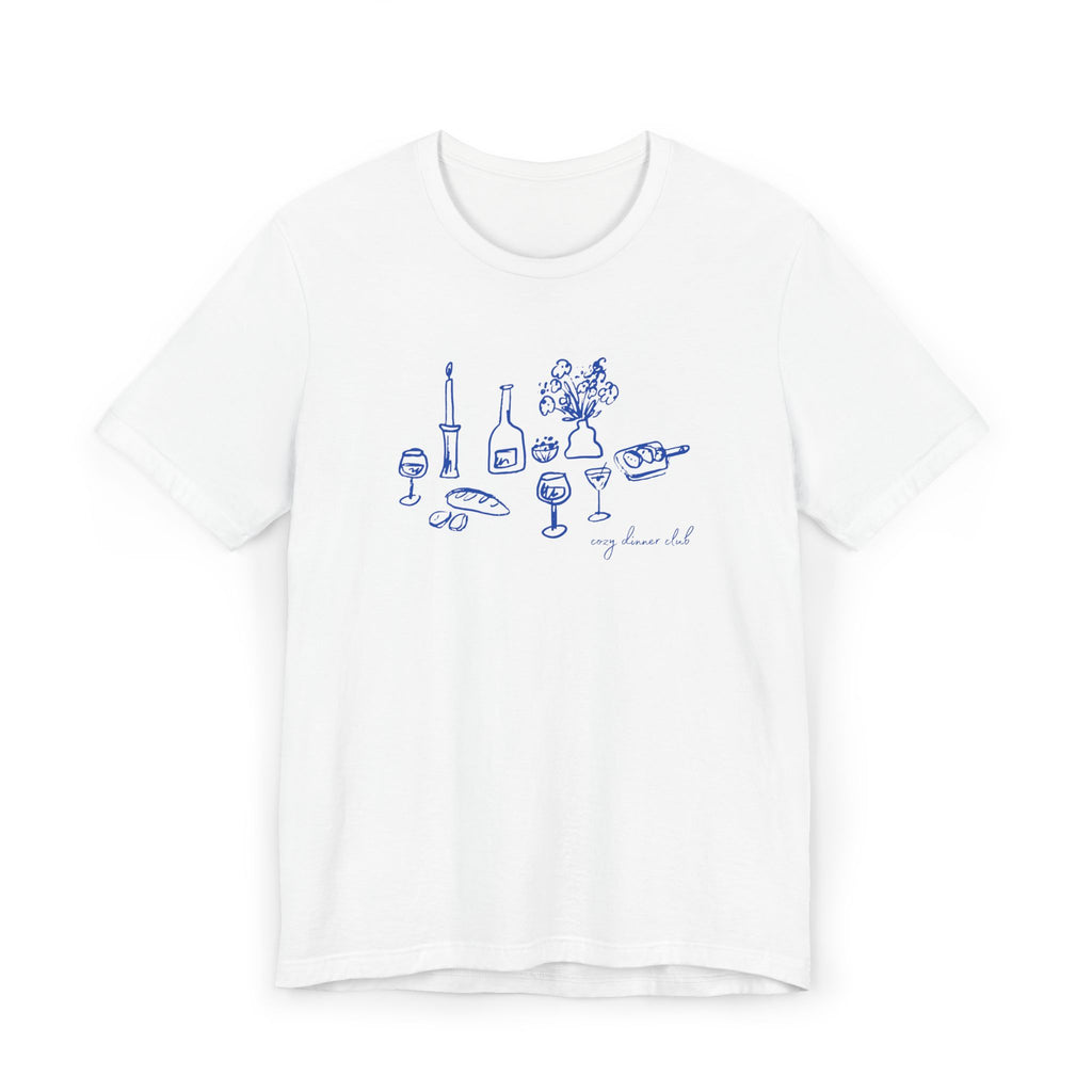 Minimal Wine & Cheese Sketch Tee