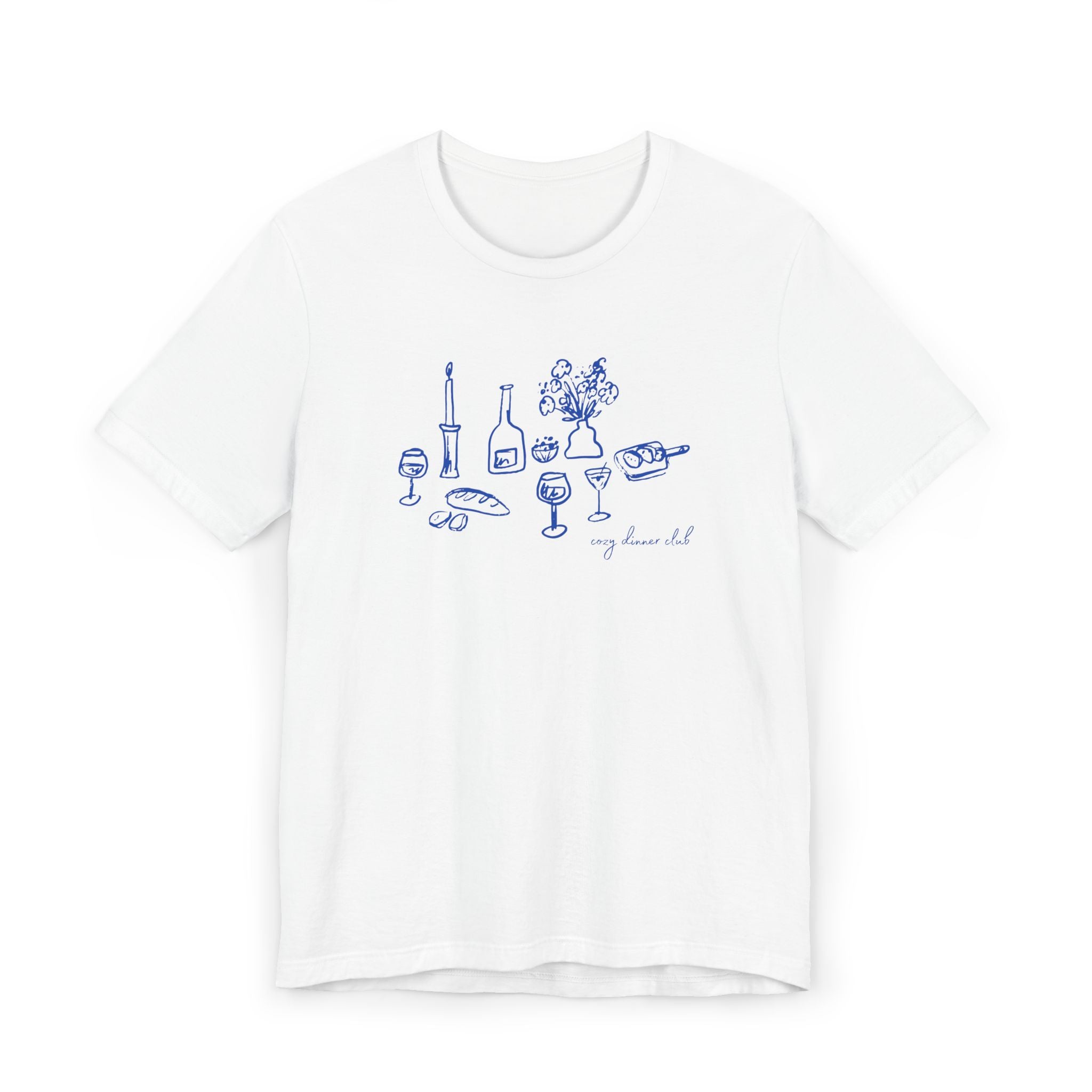 Minimal Wine & Cheese Sketch Tee