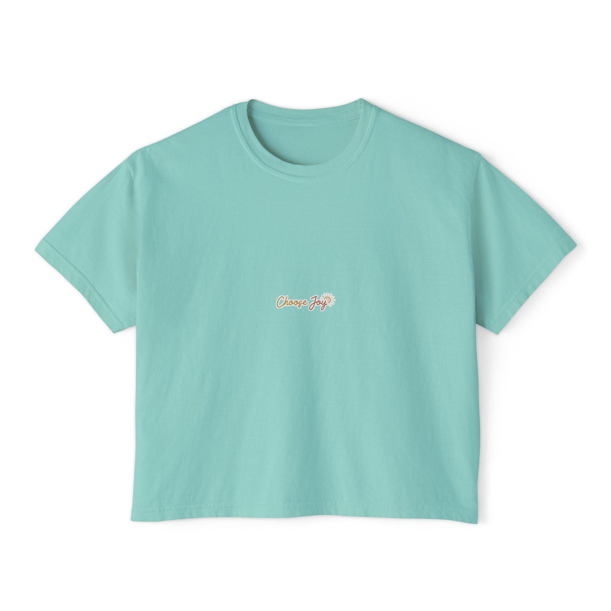 Boxy Tee — Choose Joy Graphic, Casual Women's Crop Top