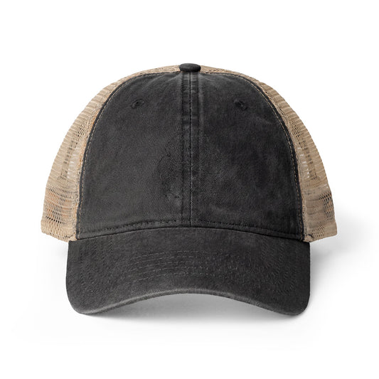 Washed mesh-back trucker cap